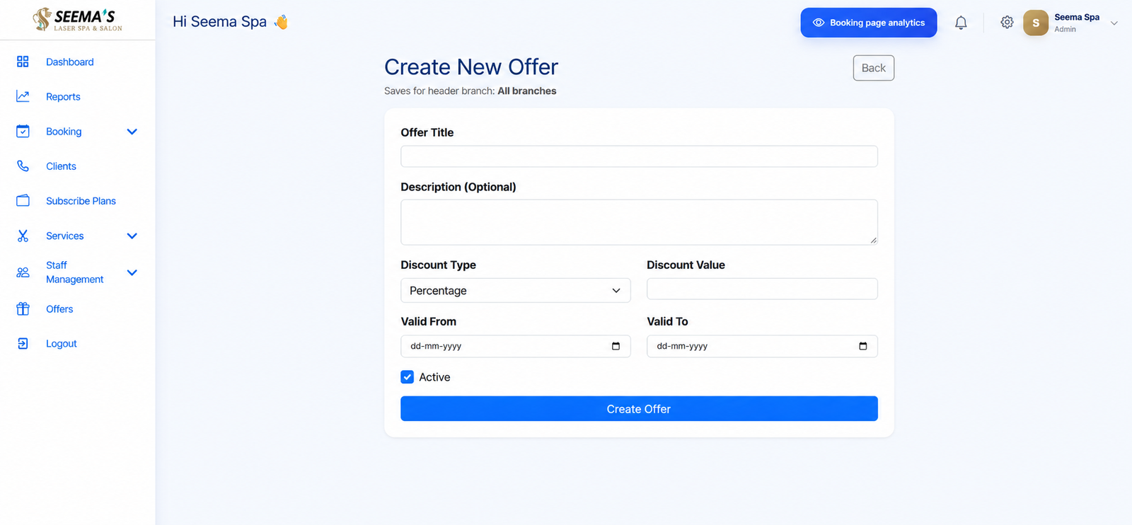 A deposit at booking, matched to every client.